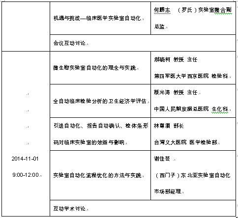 2014臨床實驗室自動化與信息管理學術會議
